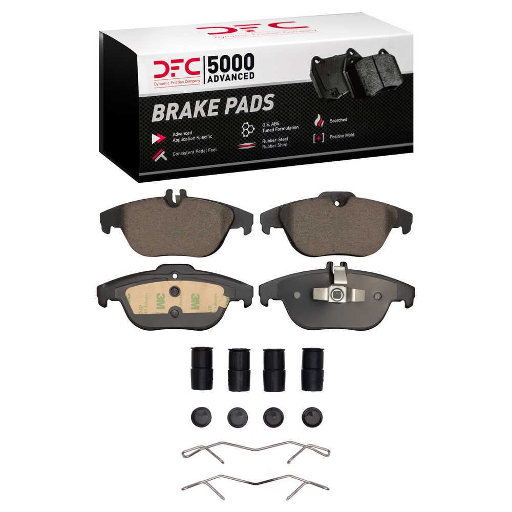 Dynamic Friction Company 1551-1341-01 DFC 5000 Advanced Brake Pads - Ceramic and Hardware Kit - OE