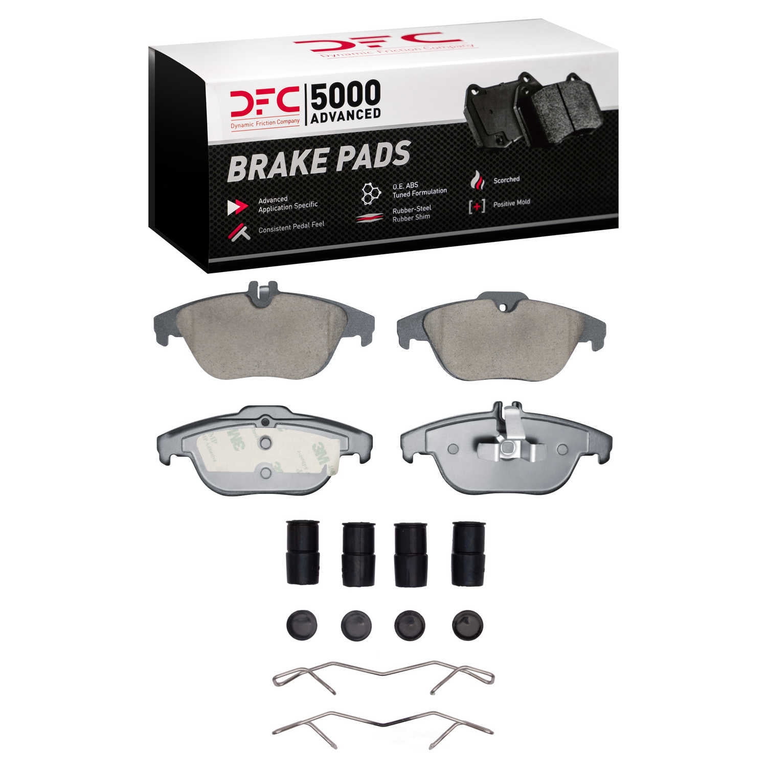 Dynamic Friction Company 1551-1341-11 DFC 5000 Advanced Brake Pads - Ceramic and Hardware Kit - OE