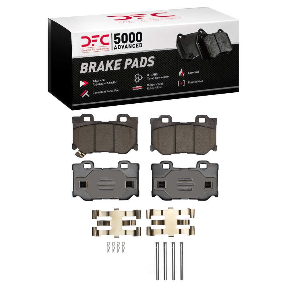 Dynamic Friction Company 1551-1347-01 DFC 5000 Advanced Brake Pads - Ceramic and Hardware Kit - OE