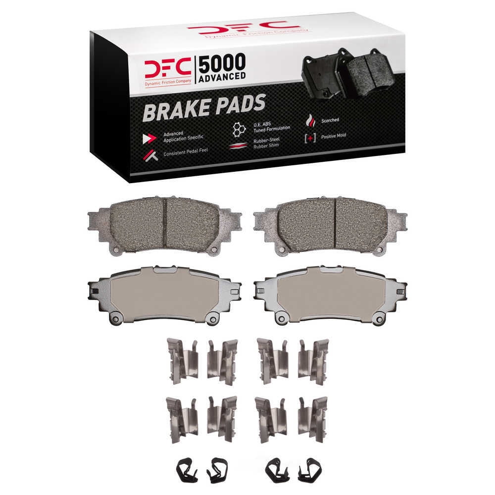 Dynamic Friction Company 1551-1391-12 DFC 5000 Advanced Brake Pads - Ceramic and Hardware Kit - OE