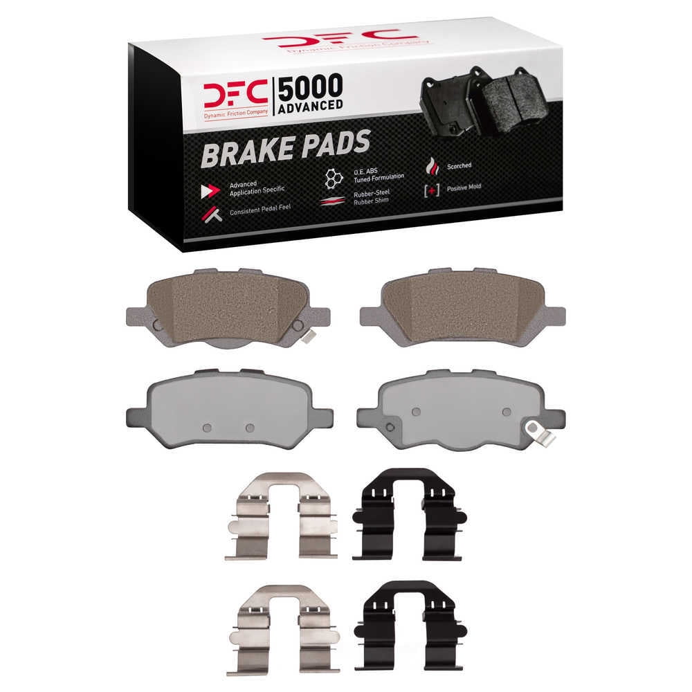 Dynamic Friction Company 1551-1402-01 DFC 5000 Advanced Brake Pads - Ceramic and Hardware Kit - OE
