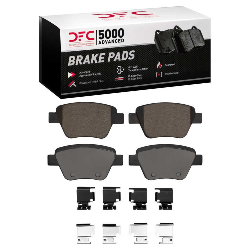 Dynamic Friction Company 1551-1456-01 DFC 5000 Advanced Brake Pads - Ceramic and Hardware Kit - OE