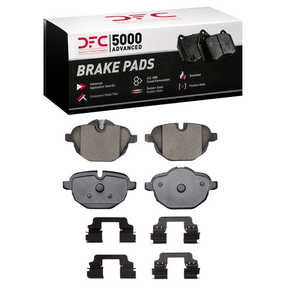 Dynamic Friction Company 1551-1473-01 DFC 5000 Advanced Brake Pads - Ceramic and Hardware Kit - OE