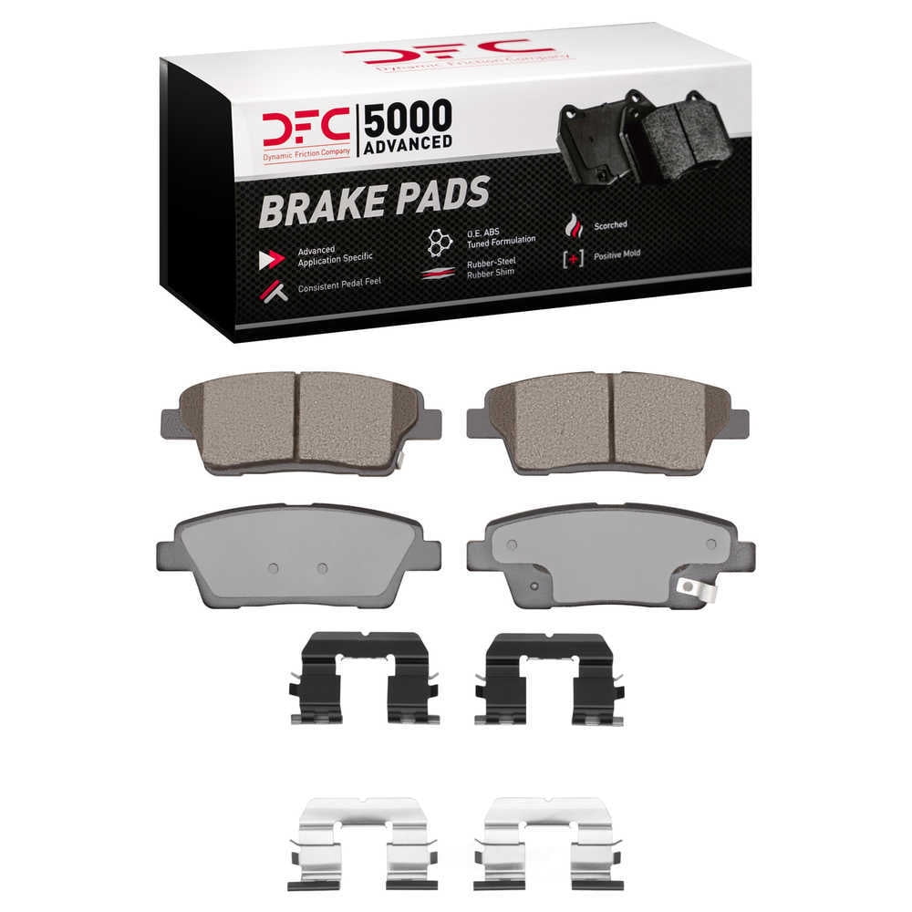 Dynamic Friction Company 1551-1551-01 DFC 5000 Advanced Brake Pads - Ceramic and Hardware Kit - OE