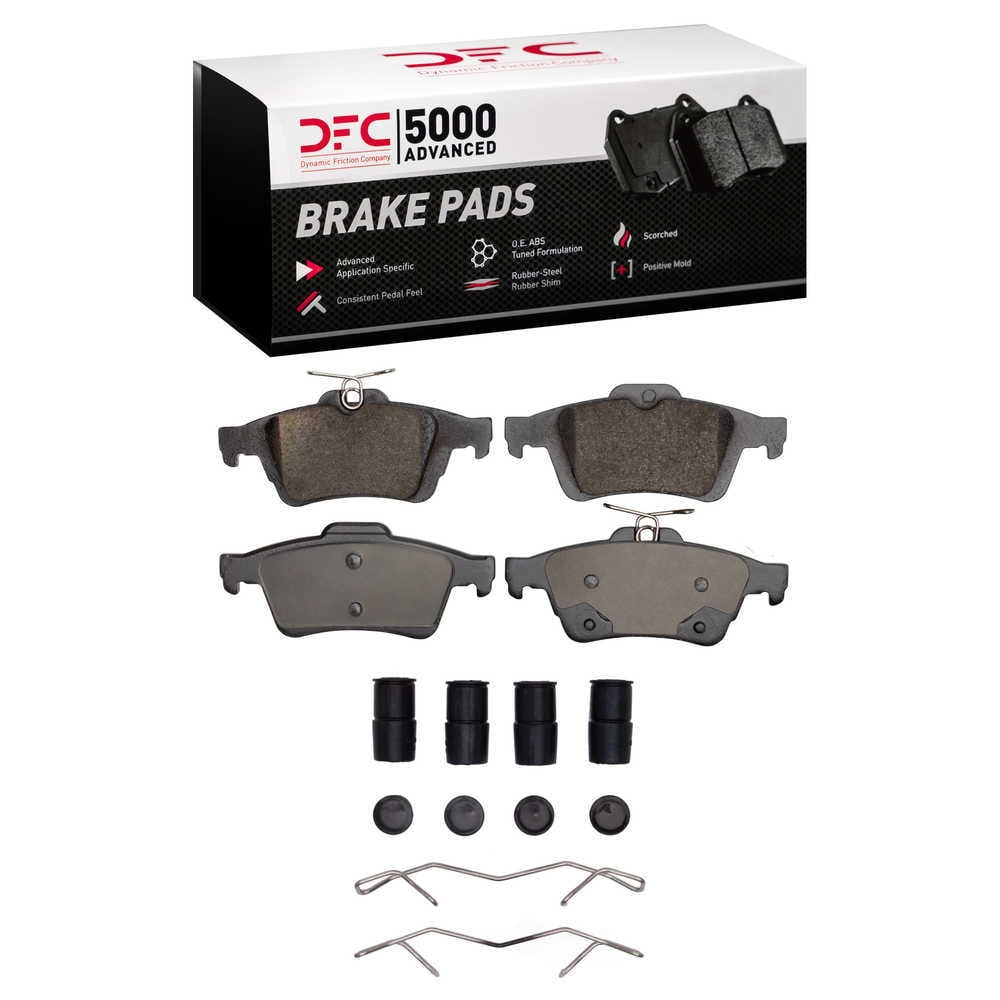 Dynamic Friction Company 1551-1564-11 DFC 5000 Advanced Brake Pads - Ceramic and Hardware Kit - OE