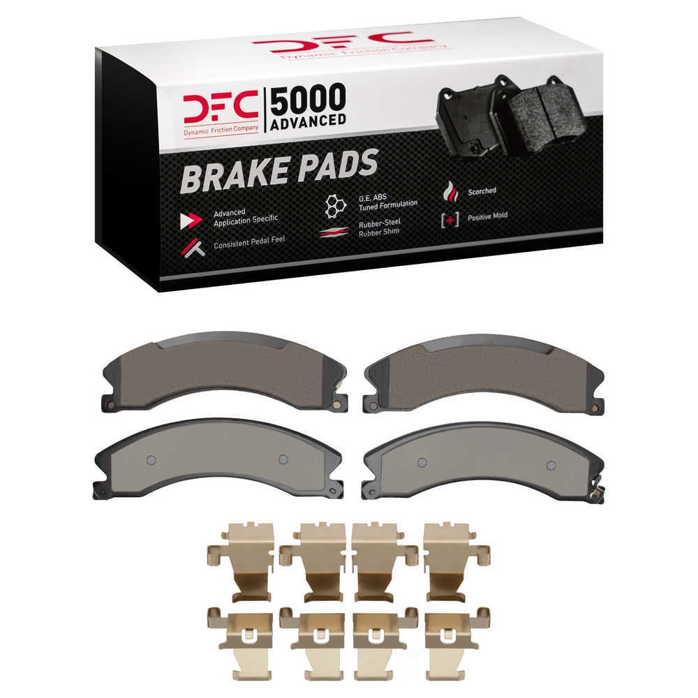 Dynamic Friction Company 1551-1565-11 DFC 5000 Advanced Brake Pads - Ceramic and Hardware Kit - OE