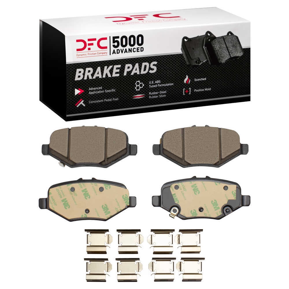 Dynamic Friction Company 1551-1612-01 DFC 5000 Advanced Brake Pads - Ceramic and Hardware Kit - OE