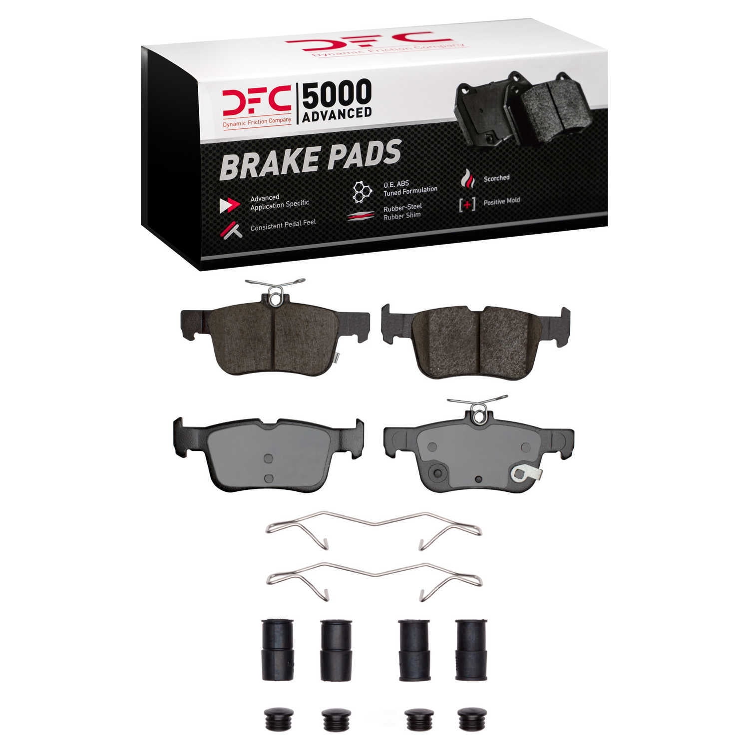 Dynamic Friction Company 1551-1665-11 DFC 5000 Advanced Brake Pads - Ceramic and Hardware Kit - OE