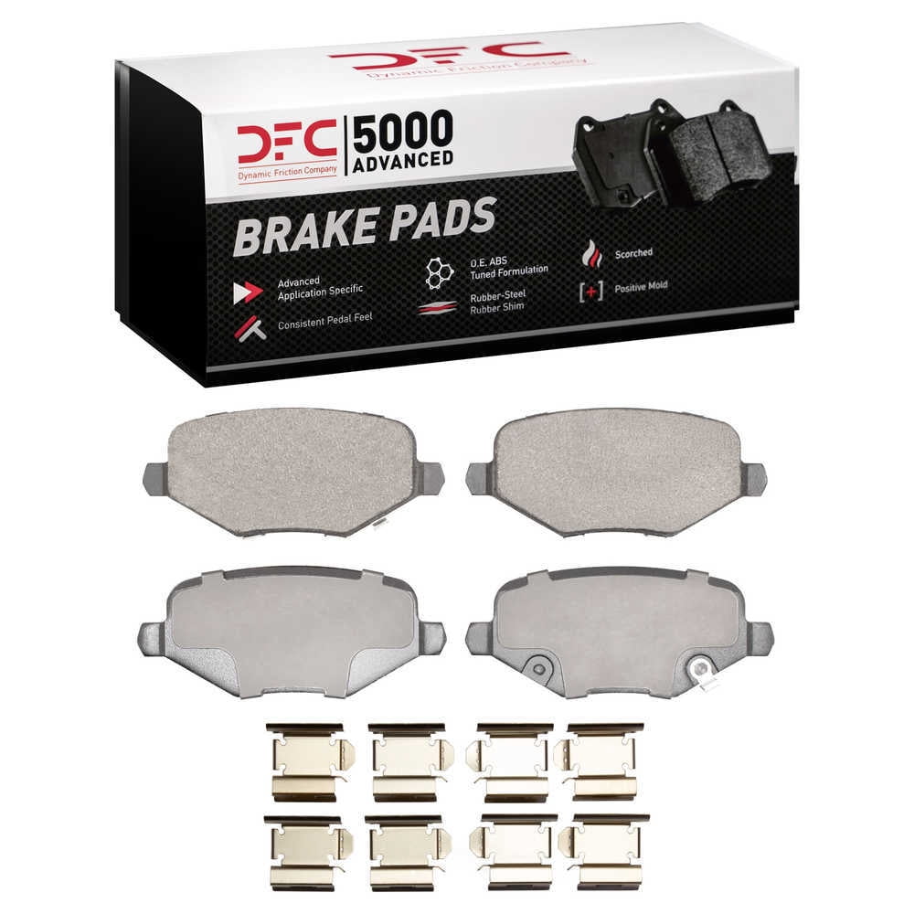 Dynamic Friction Company 1551-1719-01 DFC 5000 Advanced Brake Pads - Ceramic and Hardware Kit - OE