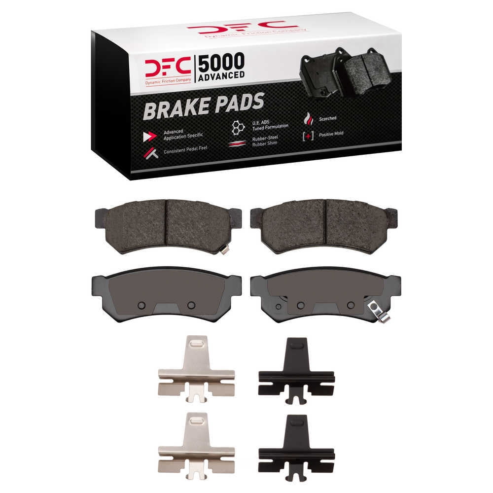 Dynamic Friction Company 1551-1739-01 DFC 5000 Advanced Brake Pads - Ceramic and Hardware Kit - OE