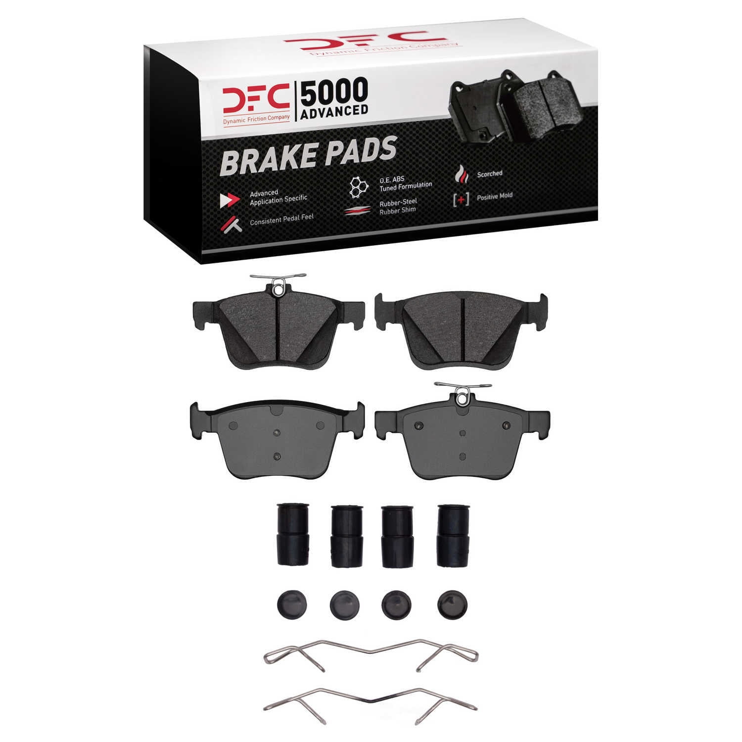 Dynamic Friction Company 1551-1761-01 DFC 5000 Advanced Brake Pads - Ceramic and Hardware Kit - OE