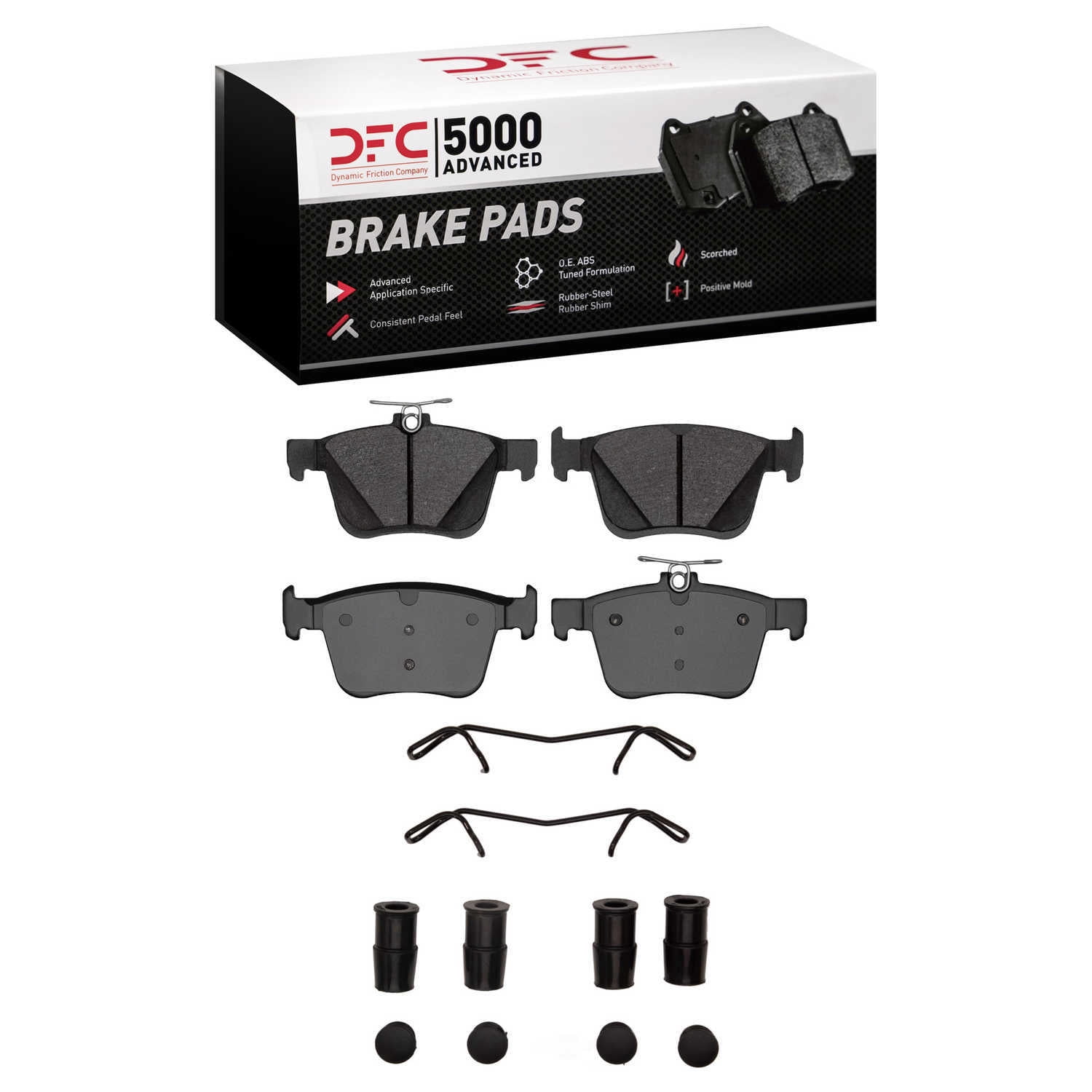 Dynamic Friction Company 1551-1761-02 DFC 5000 Advanced Brake Pads - Ceramic and Hardware Kit - OE
