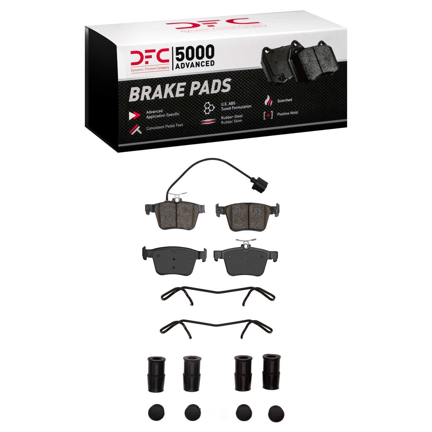 Dynamic Friction Company 1551-1761-11 DFC 5000 Advanced Brake Pads - Ceramic and Hardware Kit - OE