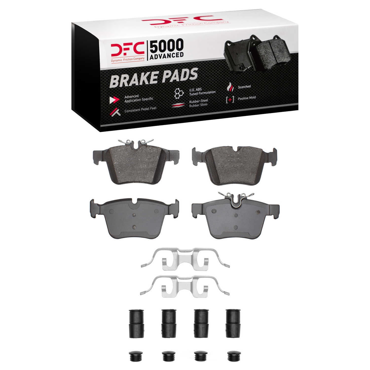Dynamic Friction Company 1551-1795-01 DFC 5000 Advanced Brake Pads - Ceramic and Hardware Kit - OE