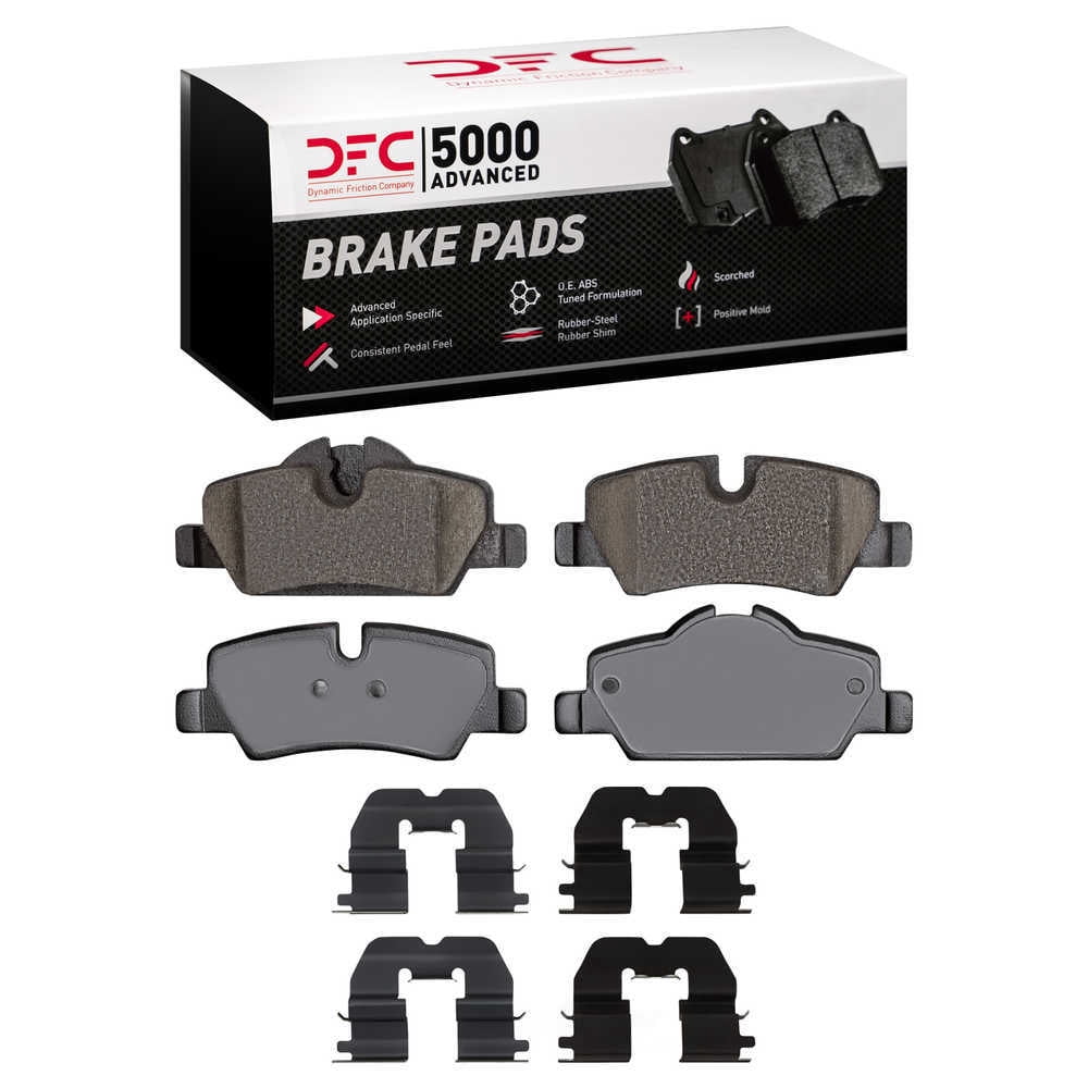 Dynamic Friction Company 1551-1800-01 DFC 5000 Advanced Brake Pads - Ceramic and Hardware Kit - OE