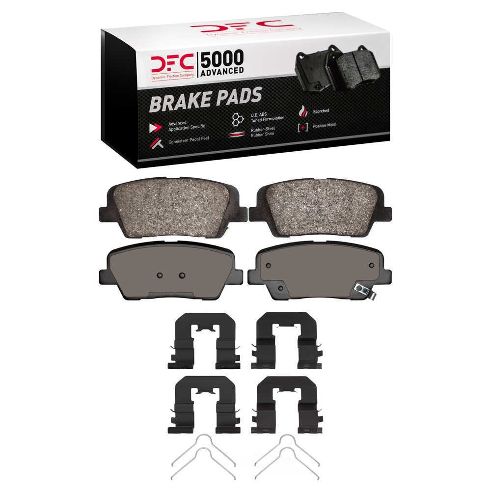 Dynamic Friction Company 1551-1816-03 DFC 5000 Advanced Brake Pads - Ceramic and Hardware Kit - OE