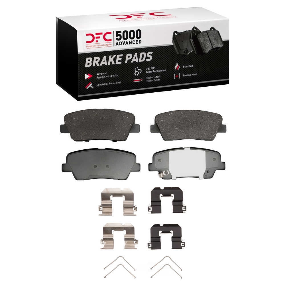 Dynamic Friction Company 1551-1816-04 DFC 5000 Advanced Brake Pads - Ceramic and Hardware Kit - OE