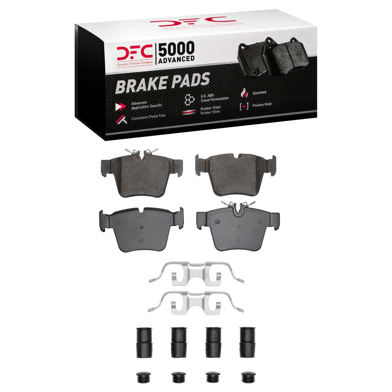 Dynamic Friction Company 1551-1872-01 DFC 5000 Advanced Brake Pads - Ceramic and Hardware Kit - OE