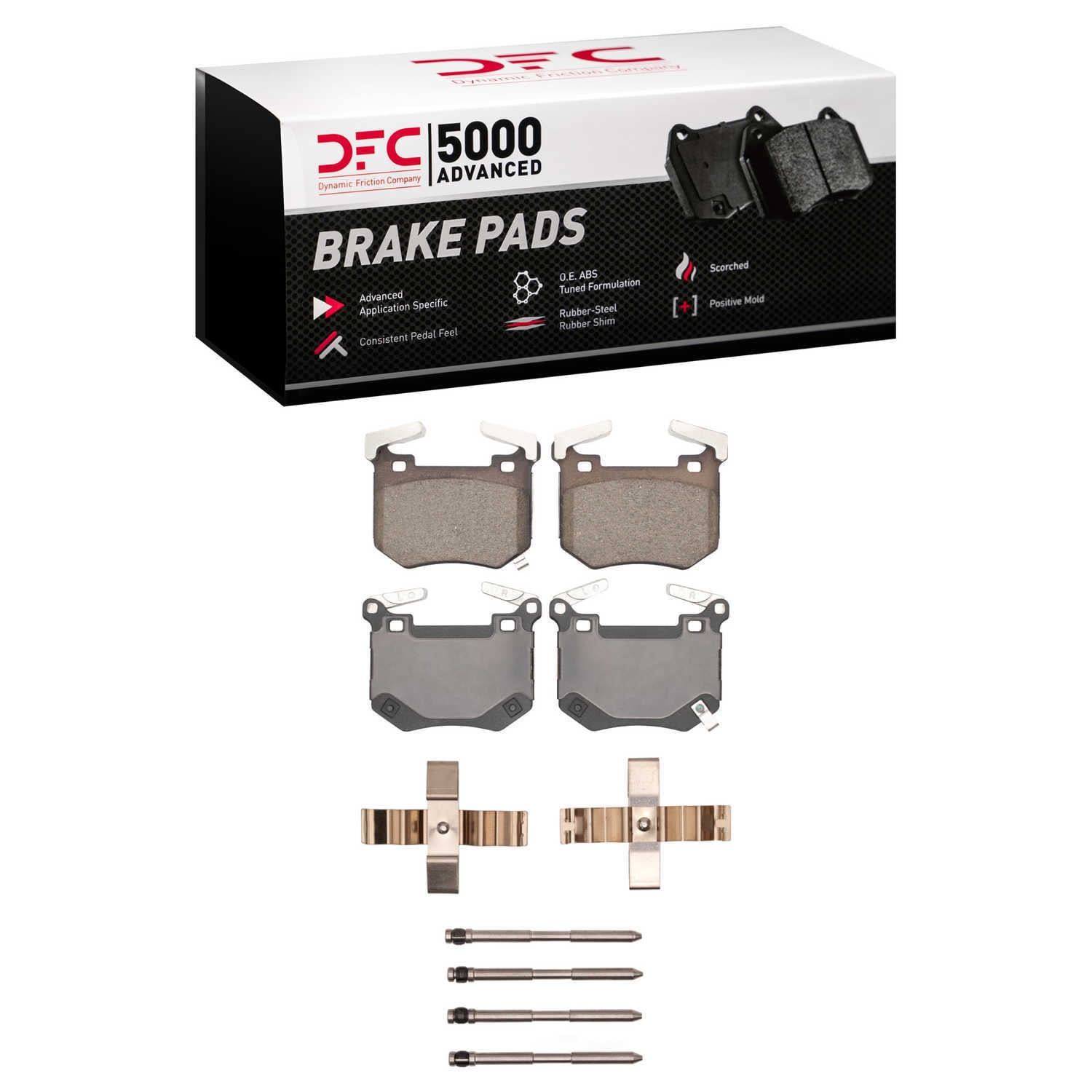 Dynamic Friction Company 1551-2144-01 DFC 5000 Advanced Brake Pads - Ceramic and Hardware Kit - OE