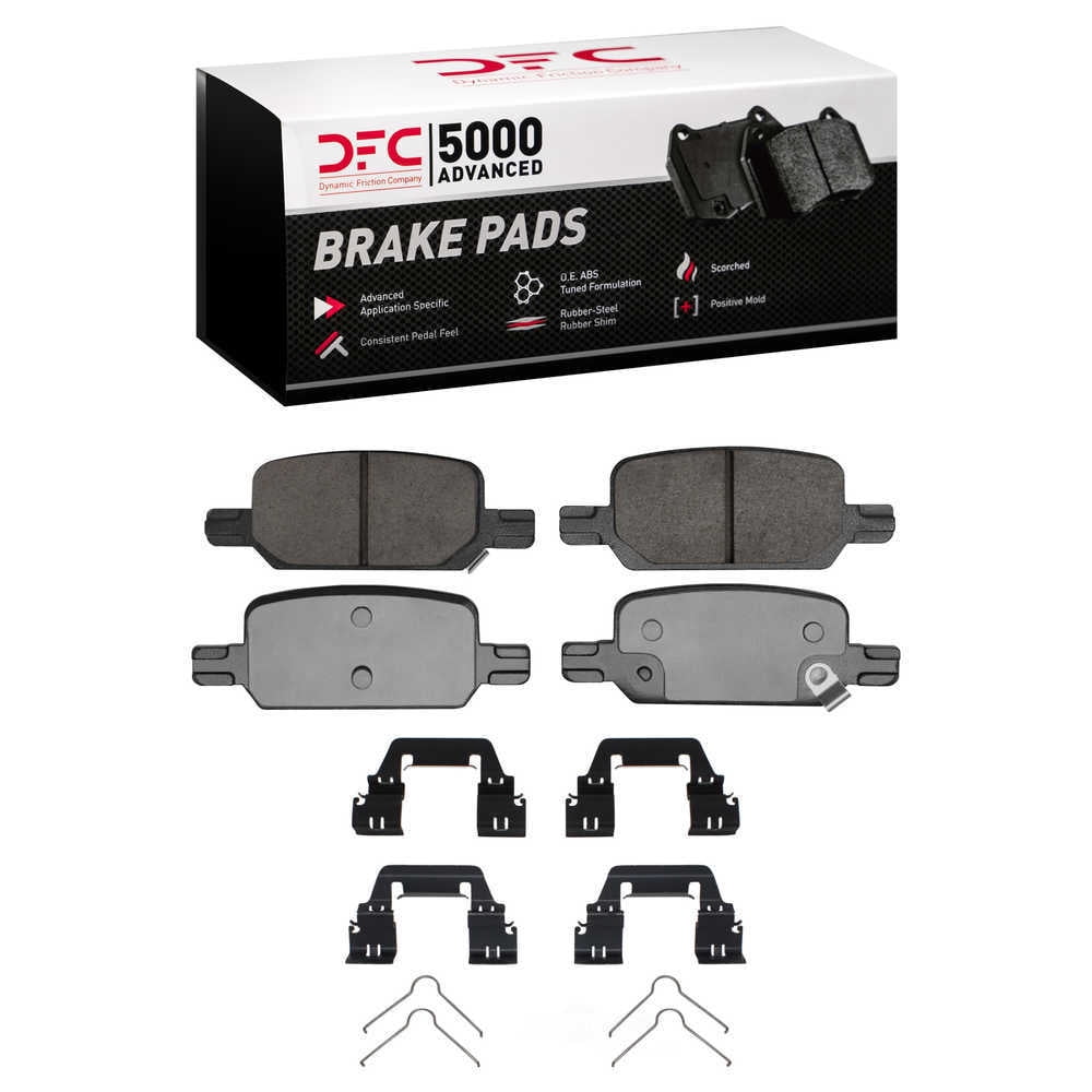 Dynamic Friction Company 1551-2370-01 DFC 5000 Advanced Brake Pads - Ceramic and Hardware Kit - OE
