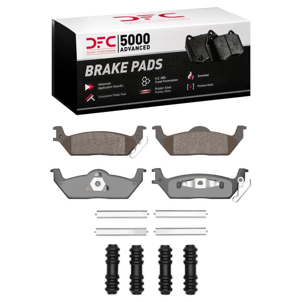 Dynamic Friction Company 1552-1012-01 DFC 5000 Advanced Brake Pads - Ceramic and Hardware Kit - OE