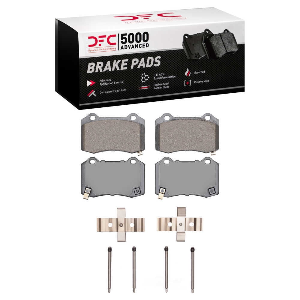 Dynamic Friction Company 1552-1053-01 DFC 5000 Advanced Brake Pads - Ceramic and Hardware Kit - OE