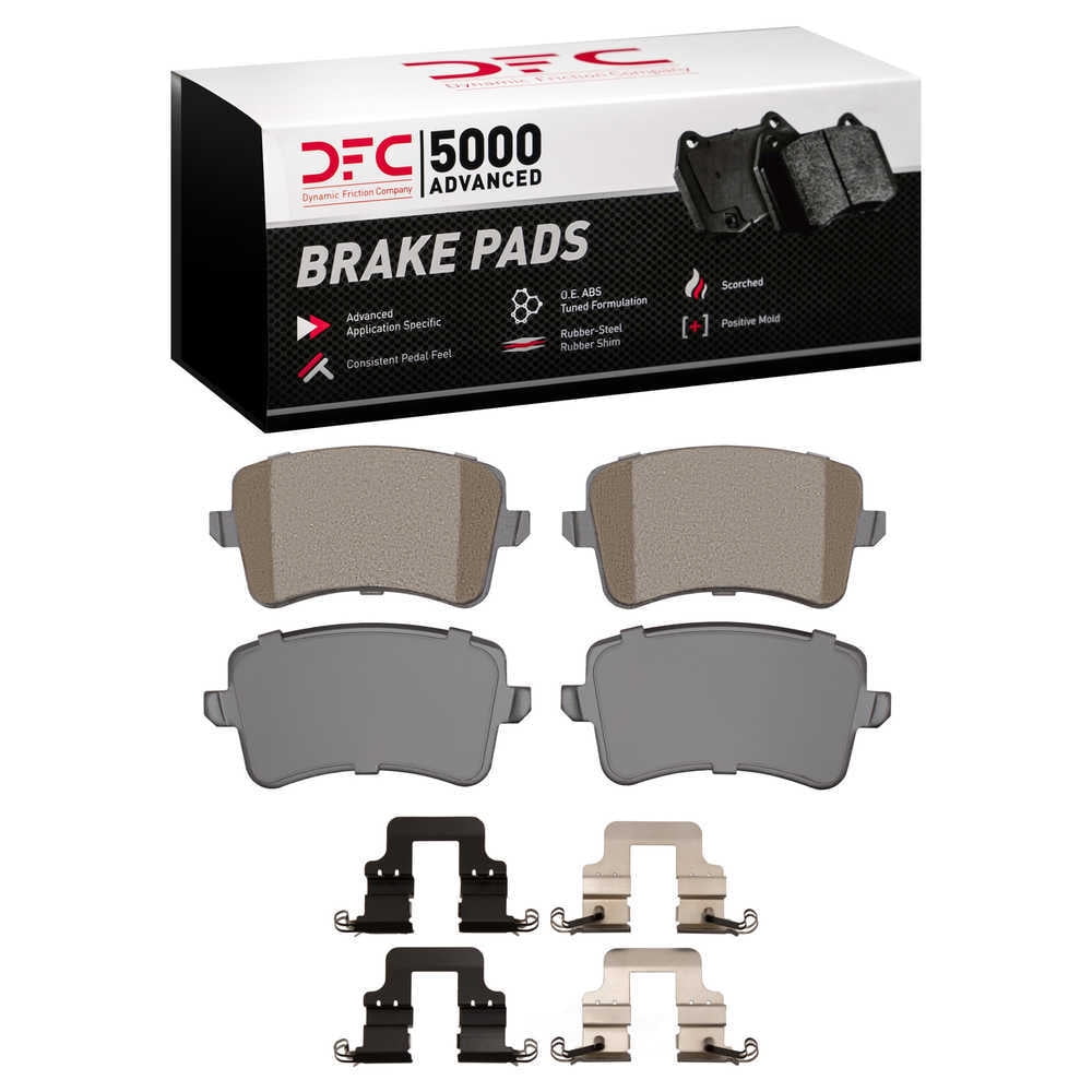 Dynamic Friction Company 1552-1386-01 DFC 5000 Advanced Brake Pads - Ceramic and Hardware Kit - OE