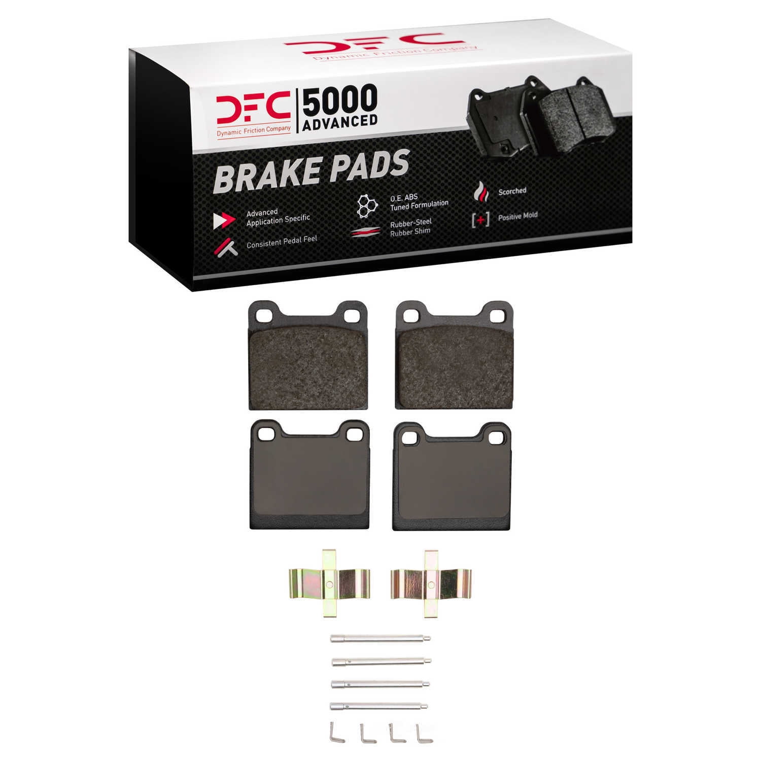Dynamic Friction Company 1551-0031-01 DFC 5000 Advanced Brake Pads - Low Metallic and Hardware Kit