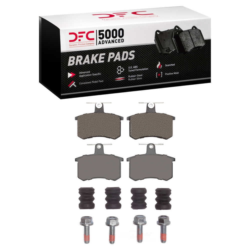 Dynamic Friction Company 1551-0228-01 DFC 5000 Advanced Brake Pads - Low Metallic and Hardware Kit