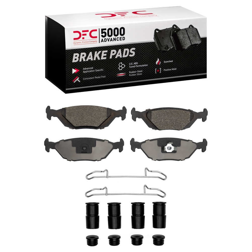 Dynamic Friction Company 1551-0322-01 DFC 5000 Advanced Brake Pads - Low Metallic and Hardware Kit