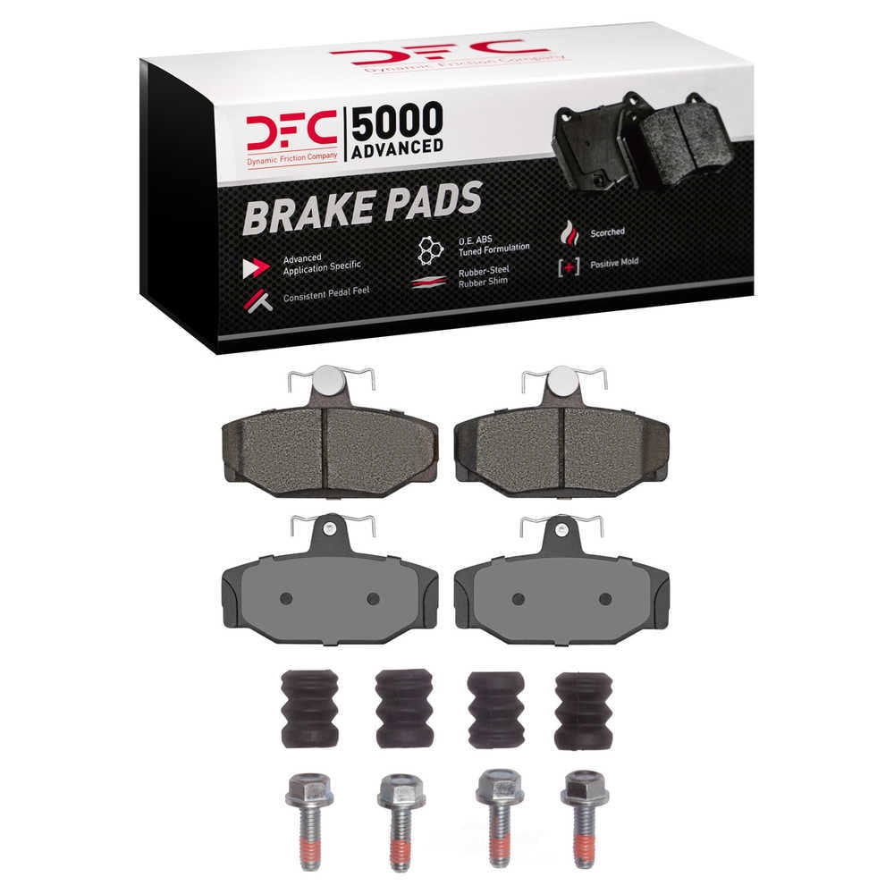 Dynamic Friction Company 1551-0391-01 DFC 5000 Advanced Brake Pads - Low Metallic and Hardware Kit