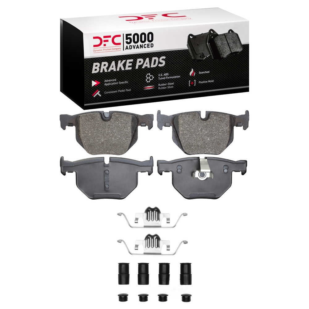 Dynamic Friction Company 1551-0683-12 DFC 5000 Advanced Brake Pads - Low Metallic and Hardware Kit