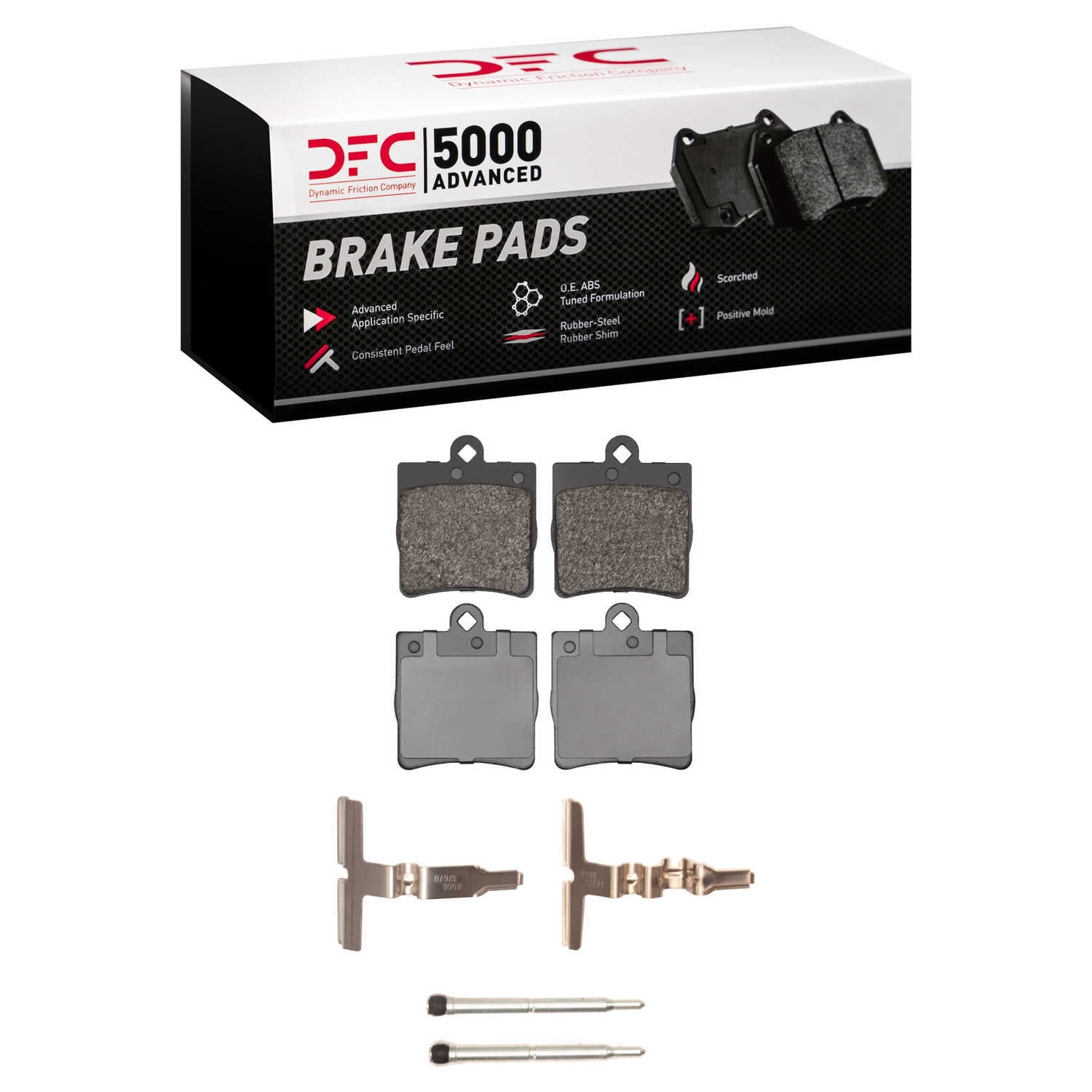 Dynamic Friction Company 1551-0779-01 DFC 5000 Advanced Brake Pads - Low Metallic and Hardware Kit