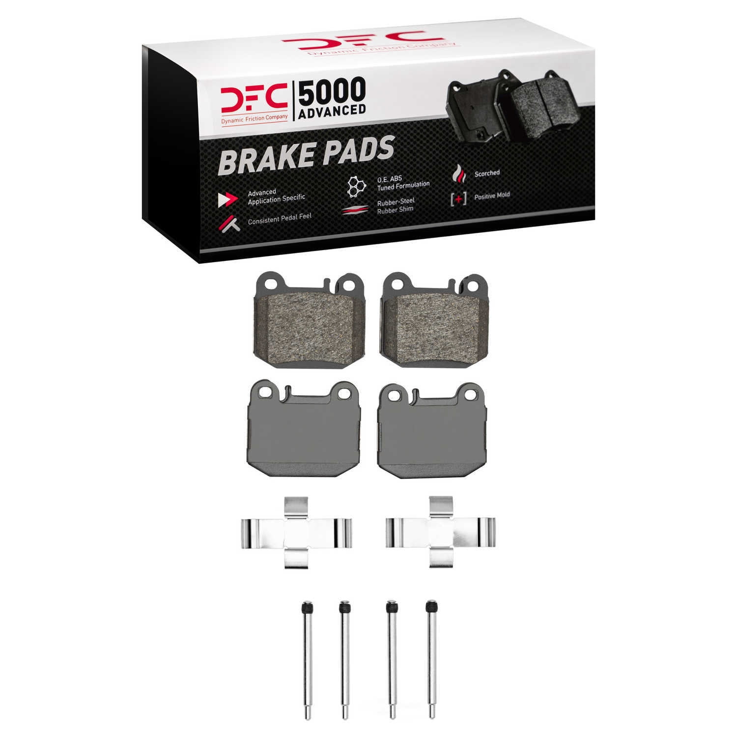 Dynamic Friction Company 1551-0874-01 DFC 5000 Advanced Brake Pads - Low Metallic and Hardware Kit
