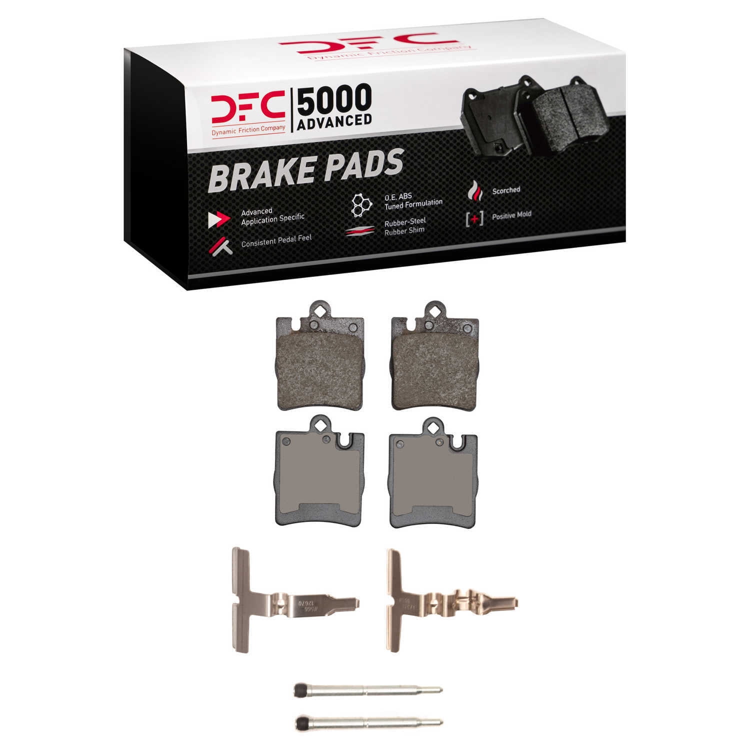 Dynamic Friction Company 1551-0876-01 DFC 5000 Advanced Brake Pads - Low Metallic and Hardware Kit