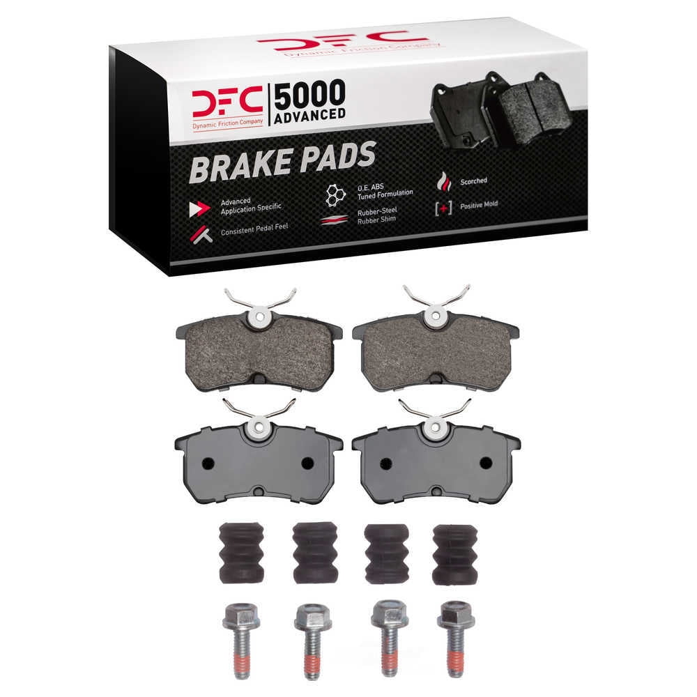 Dynamic Friction Company 1551-0886-01 DFC 5000 Advanced Brake Pads - Low Metallic and Hardware Kit