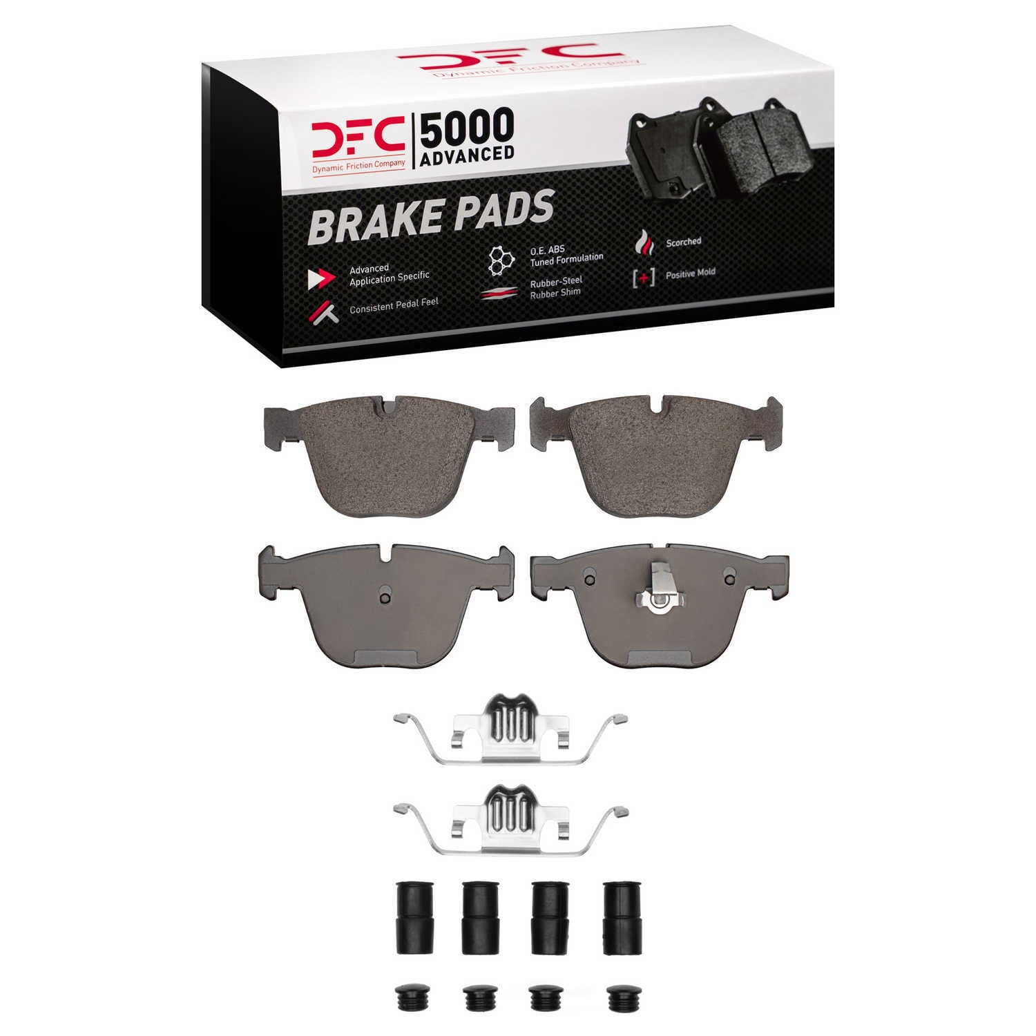 Dynamic Friction Company 1551-0919-22 DFC 5000 Advanced Brake Pads - Low Metallic and Hardware Kit