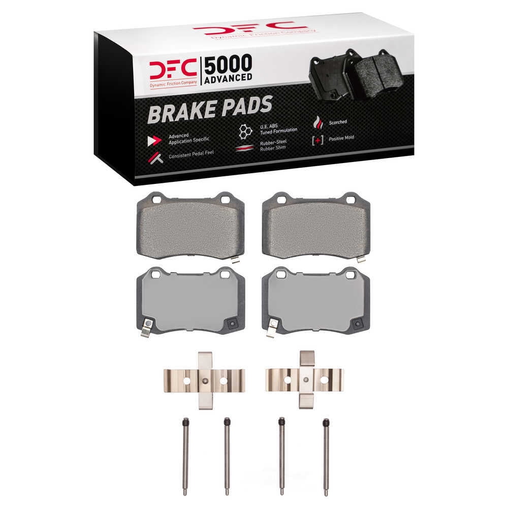 Dynamic Friction Company 1551-1053-01 DFC 5000 Advanced Brake Pads - Low Metallic and Hardware Kit
