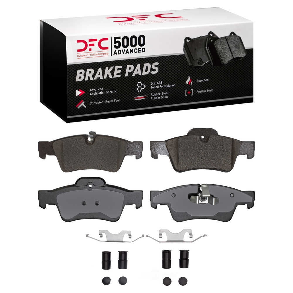 Dynamic Friction Company 1551-1122-01 DFC 5000 Advanced Brake Pads - Low Metallic and Hardware Kit