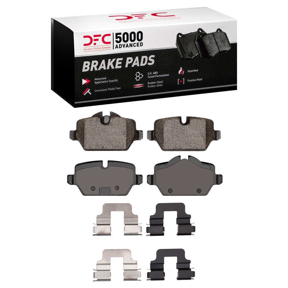 Dynamic Friction Company 1551-1226-01 DFC 5000 Advanced Brake Pads - Low Metallic and Hardware Kit