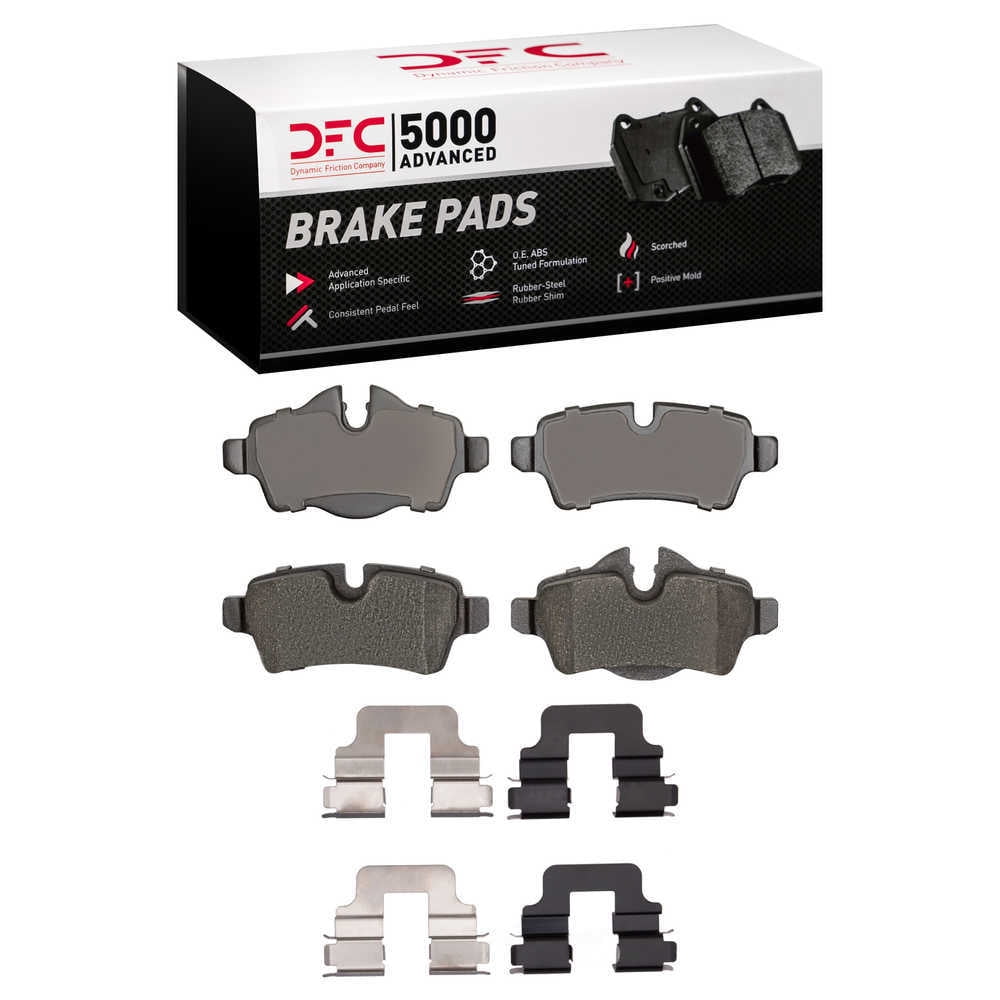 Dynamic Friction Company 1551-1309-01 DFC 5000 Advanced Brake Pads - Low Metallic and Hardware Kit