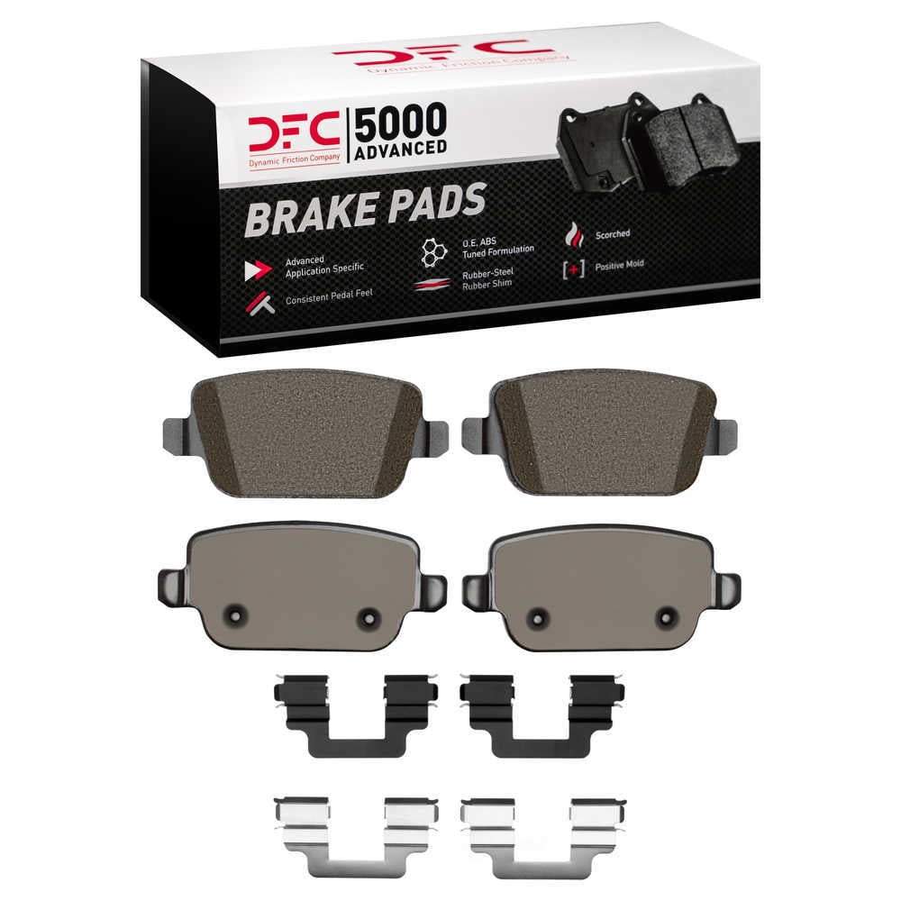 Dynamic Friction Company 1551-1314-02 DFC 5000 Advanced Brake Pads - Low Metallic and Hardware Kit