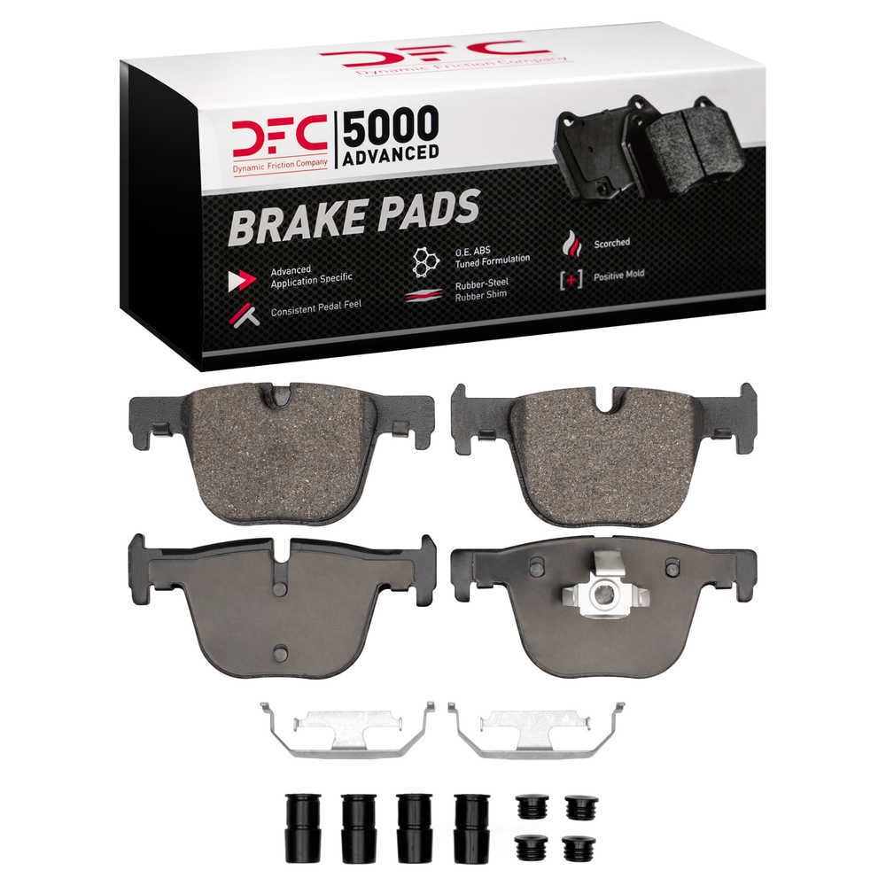 Dynamic Friction Company 1551-1610-01 DFC 5000 Advanced Brake Pads - Low Metallic and Hardware Kit