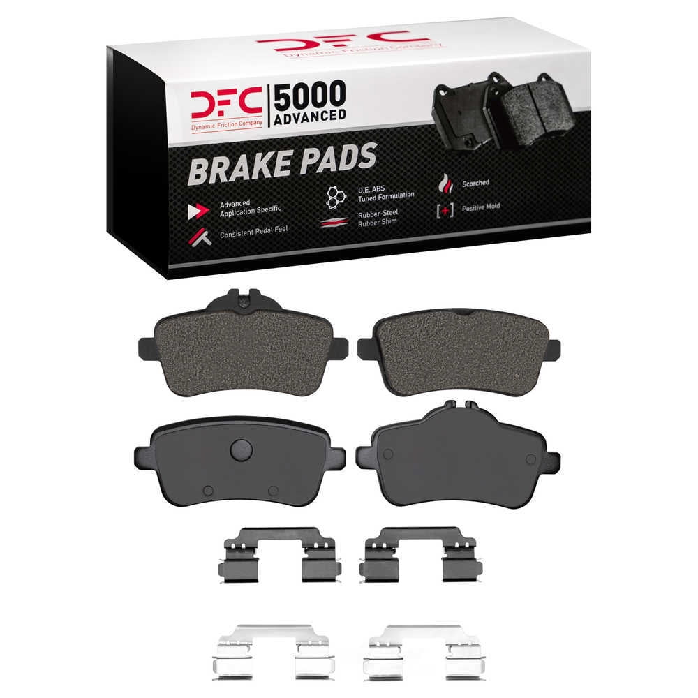 Dynamic Friction Company 1551-1630-01 DFC 5000 Advanced Brake Pads - Low Metallic and Hardware Kit