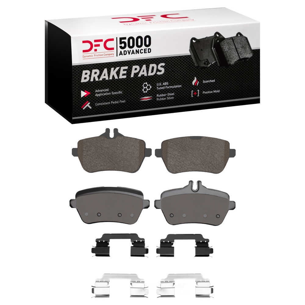 Dynamic Friction Company 1551-1689-01 DFC 5000 Advanced Brake Pads - Low Metallic and Hardware Kit