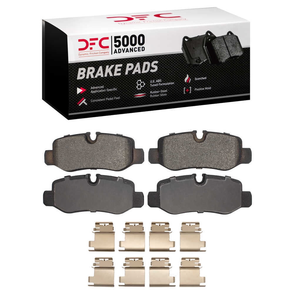 Dynamic Friction Company 1551-1893-01 DFC 5000 Advanced Brake Pads - Low Metallic and Hardware Kit