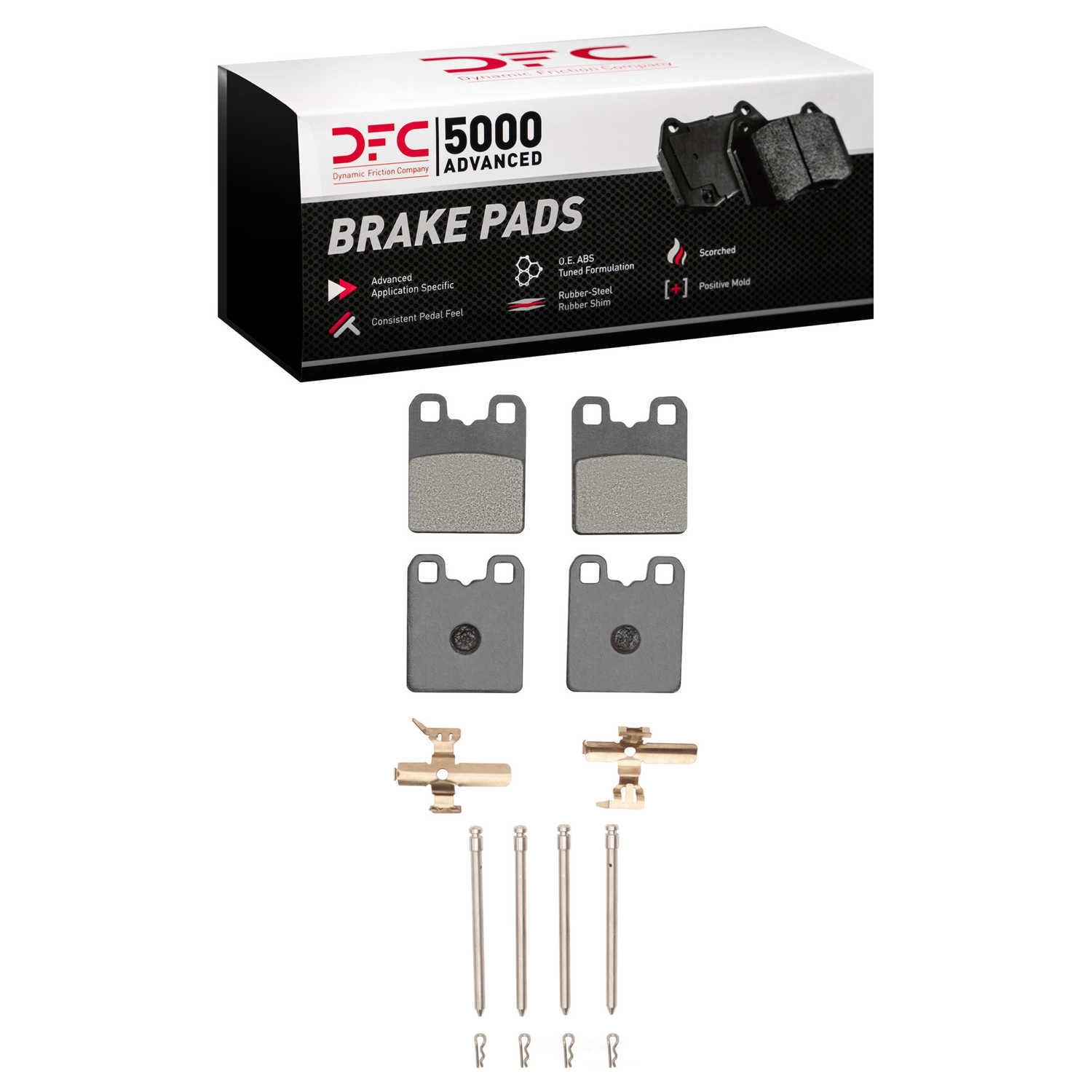 Dynamic Friction Company 1551-2069-01 DFC 5000 Advanced Brake Pads - Low Metallic and Hardware Kit