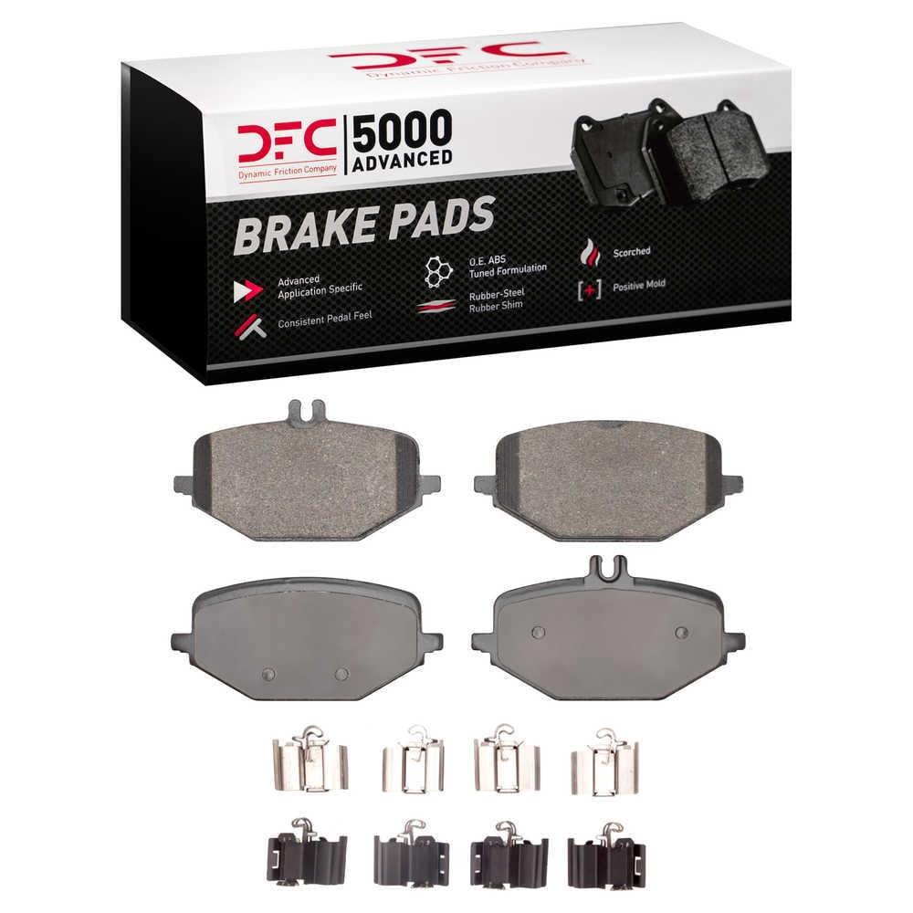 Dynamic Friction Company 1551-2210-01 DFC 5000 Advanced Brake Pads - Low Metallic and Hardware Kit