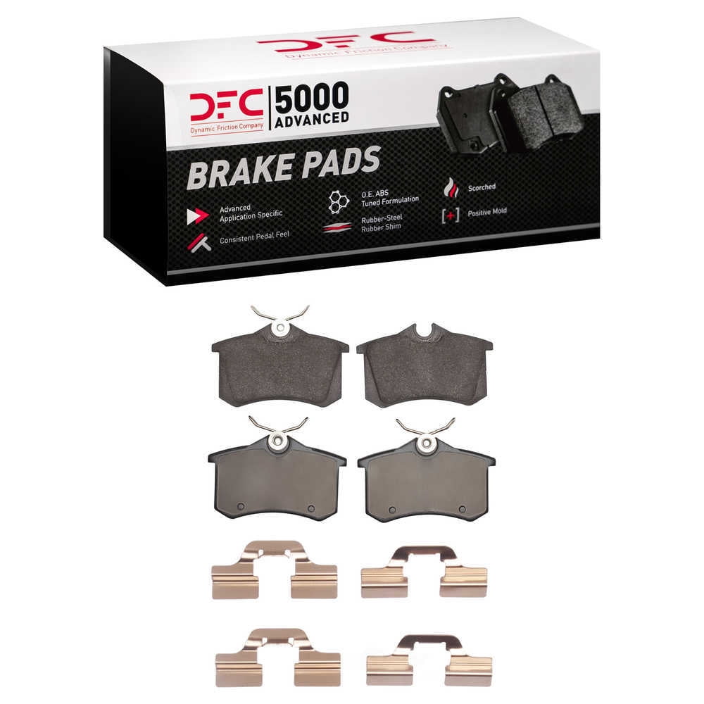 Dynamic Friction Company 1552-0340-01 DFC 5000 Advanced Brake Pads - Low Metallic and Hardware Kit
