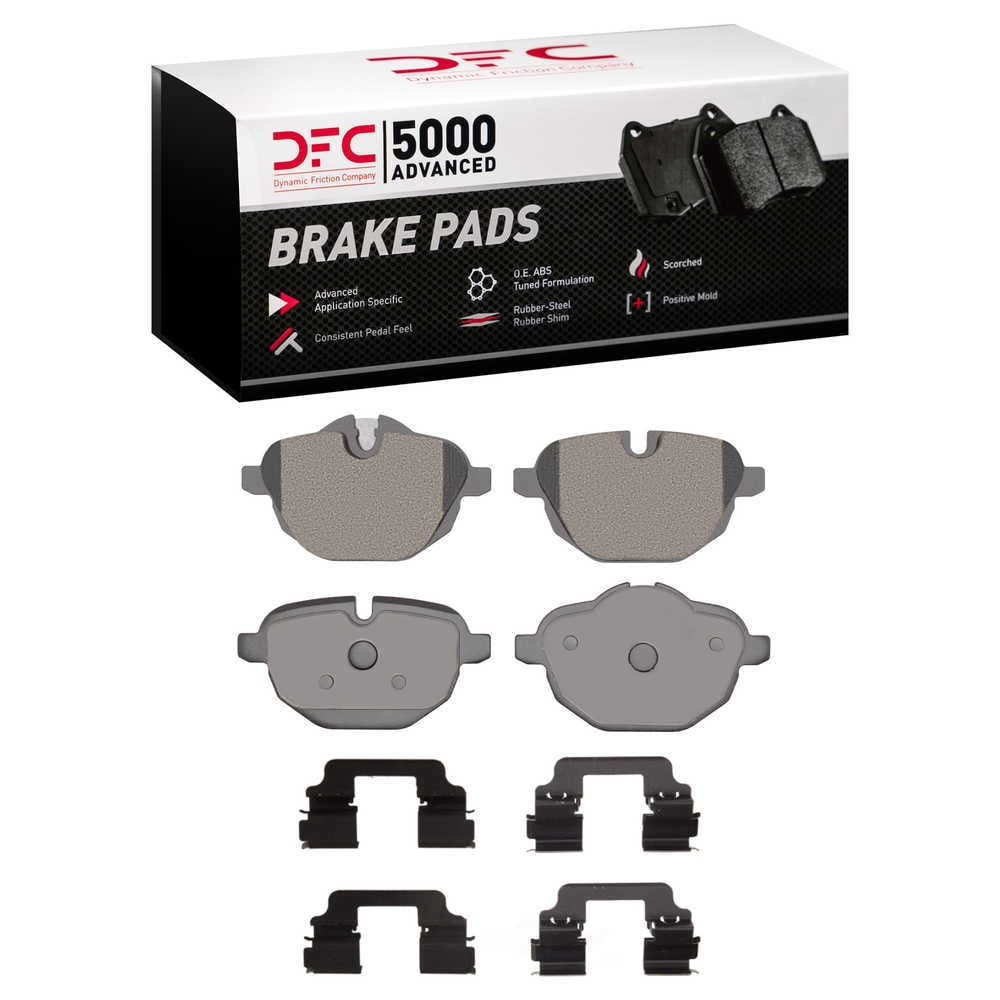 Dynamic Friction Company 1552-1473-01 DFC 5000 Advanced Brake Pads - Low Metallic and Hardware Kit